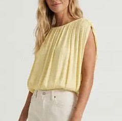 Banana Bubble Drape Top