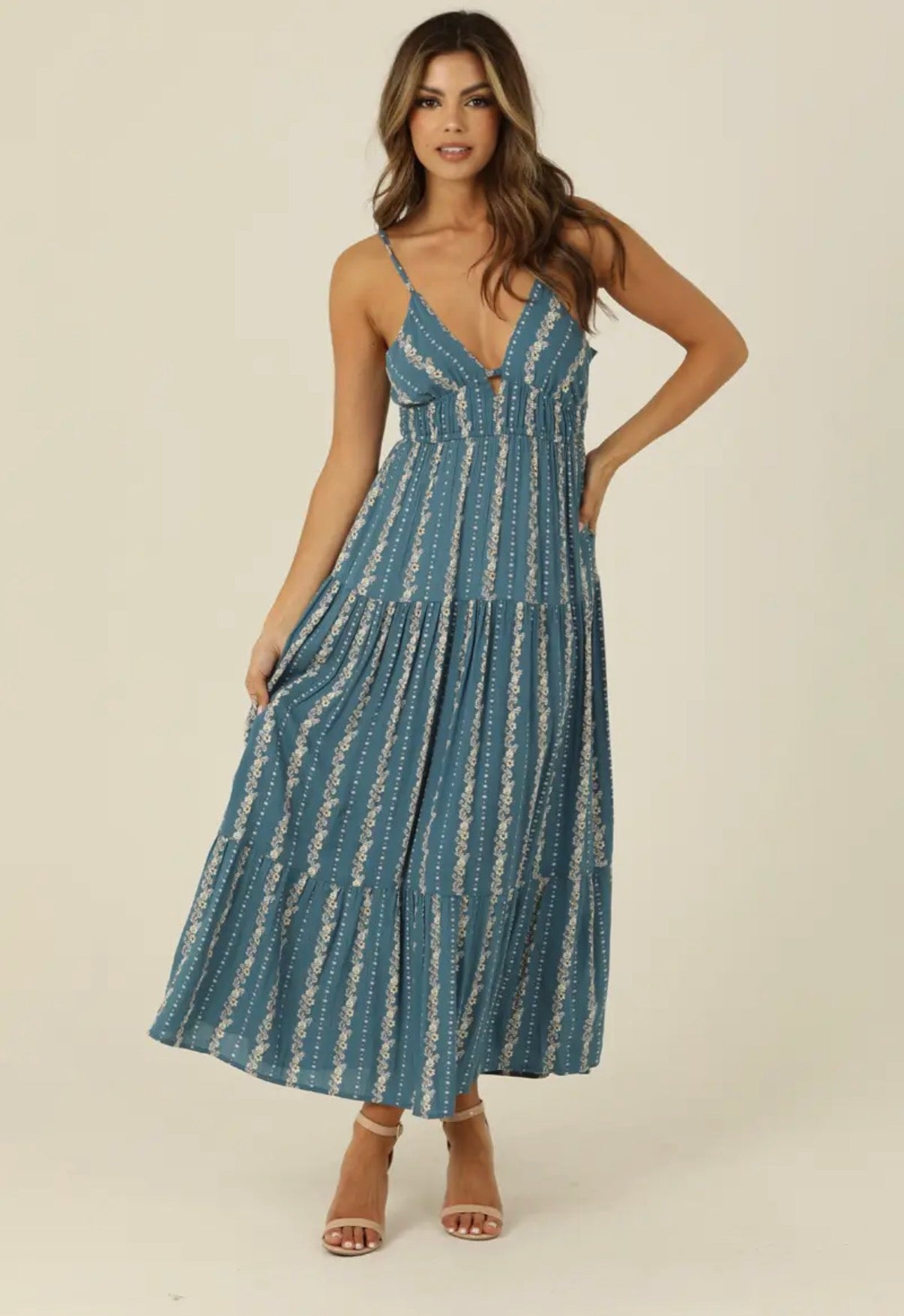 Blue floral dress