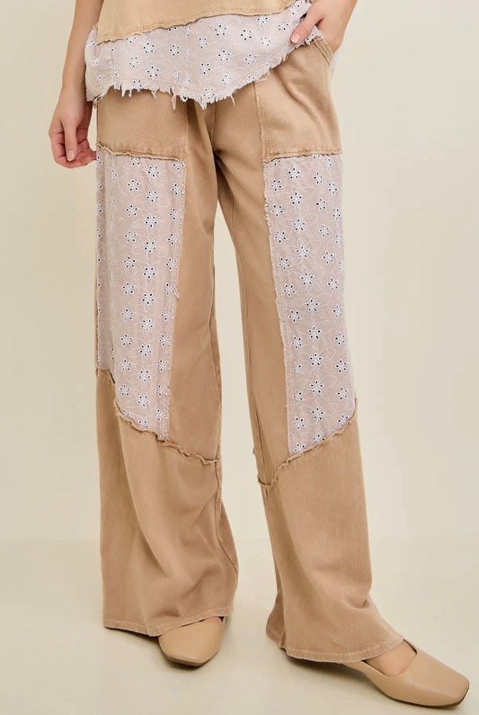 Lace Patch Pants
