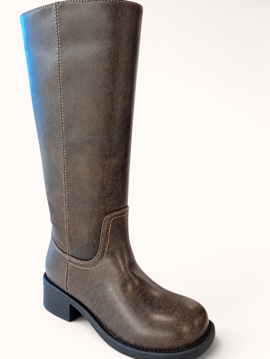 Coffee Tall Riding Boot
