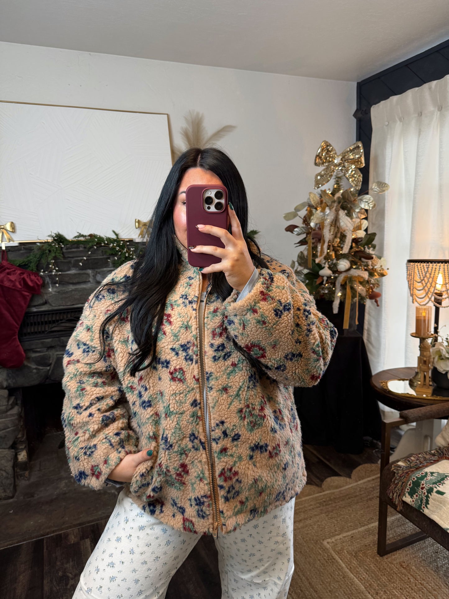 Vintage Floral Teddy Jacket