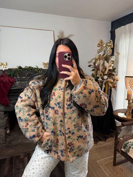 Vintage Floral Teddy Jacket