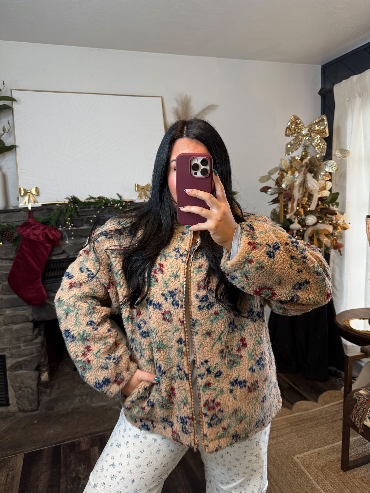 Vintage Floral Teddy Jacket