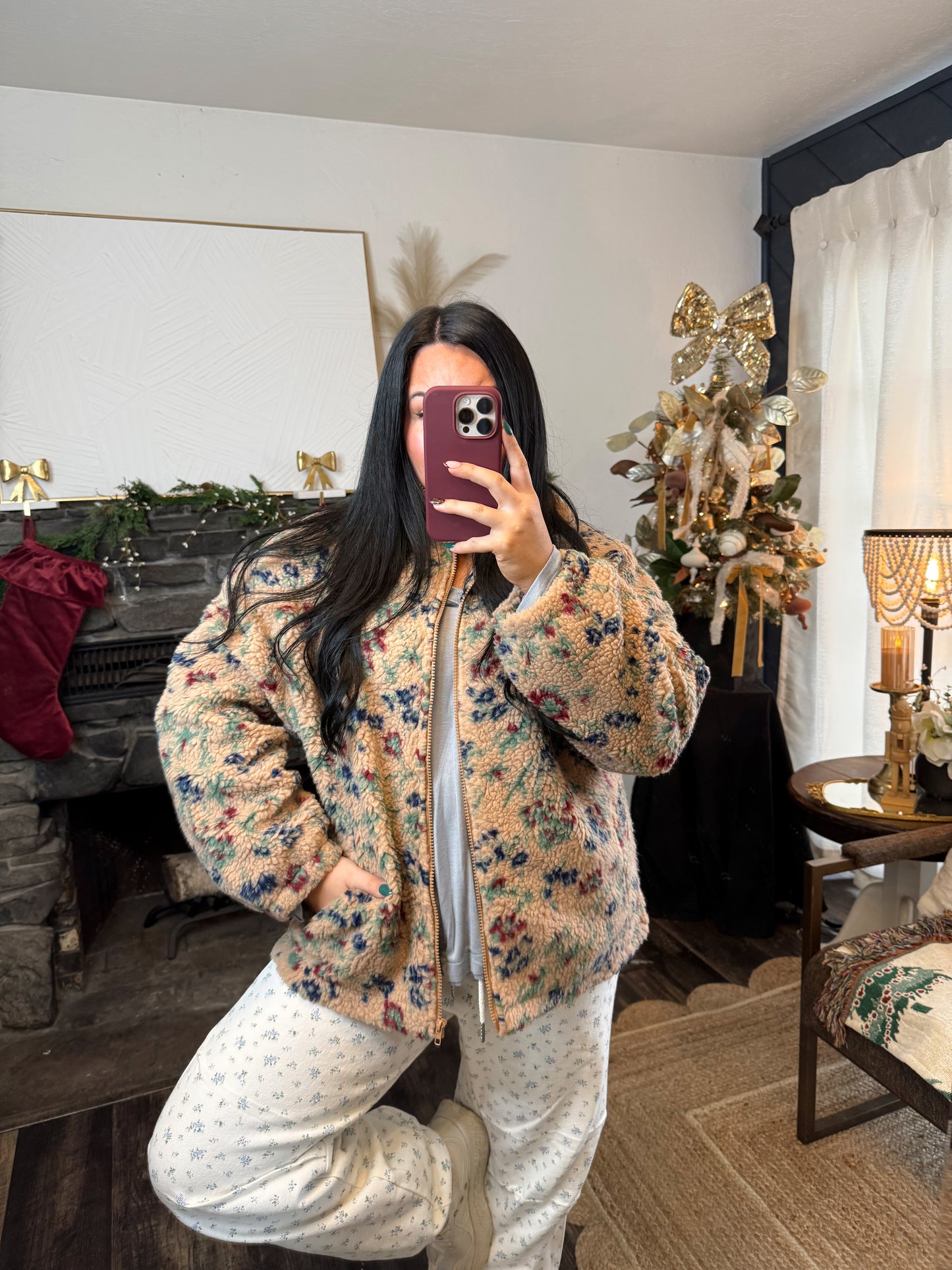 Vintage Floral Teddy Jacket