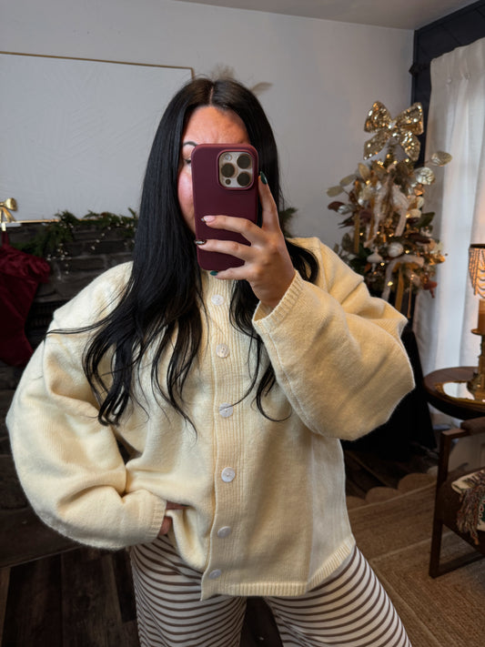 Butter Yellow Button Cardigan