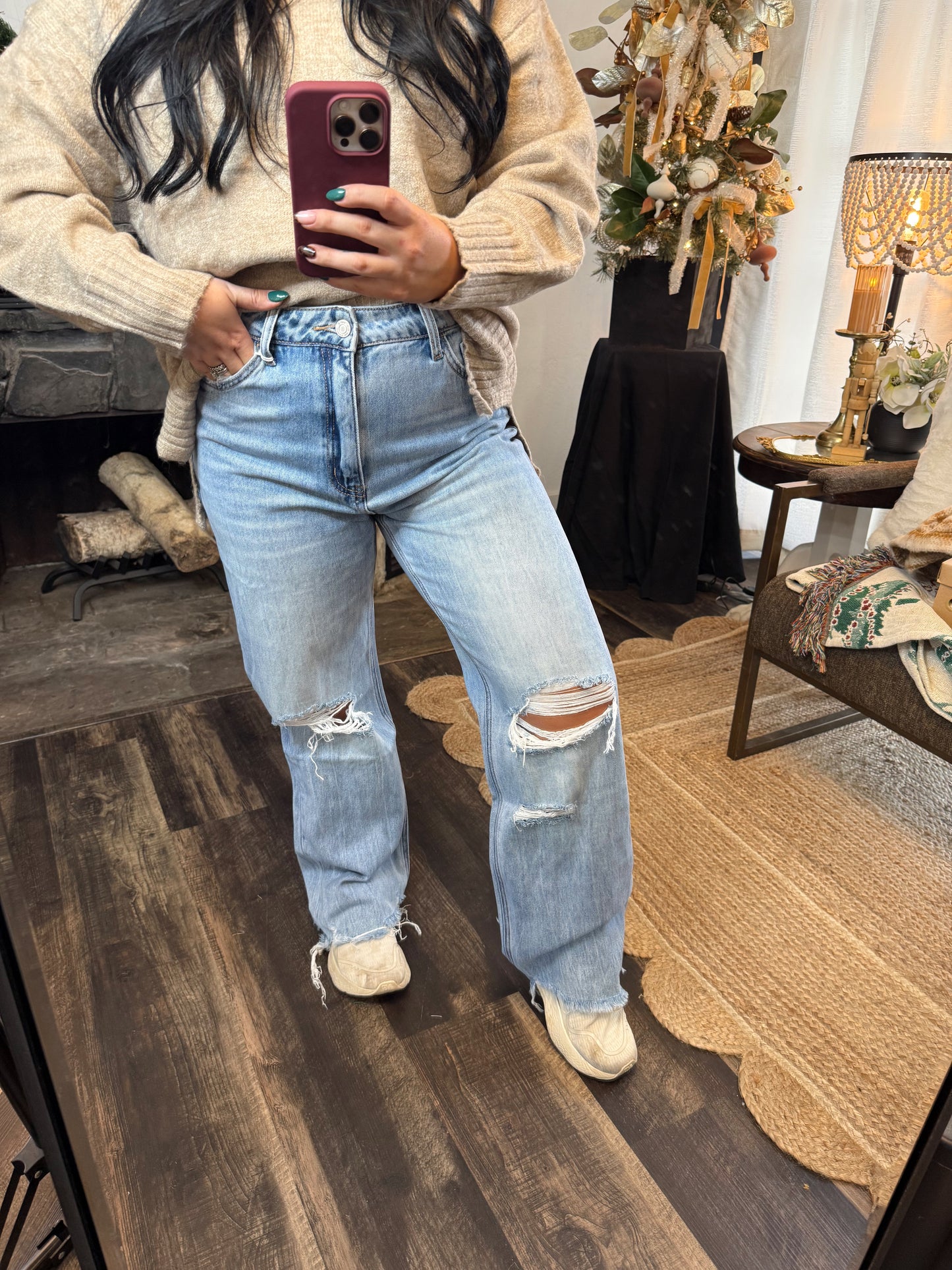 90's Vintage Super High Rise Flare Jeans