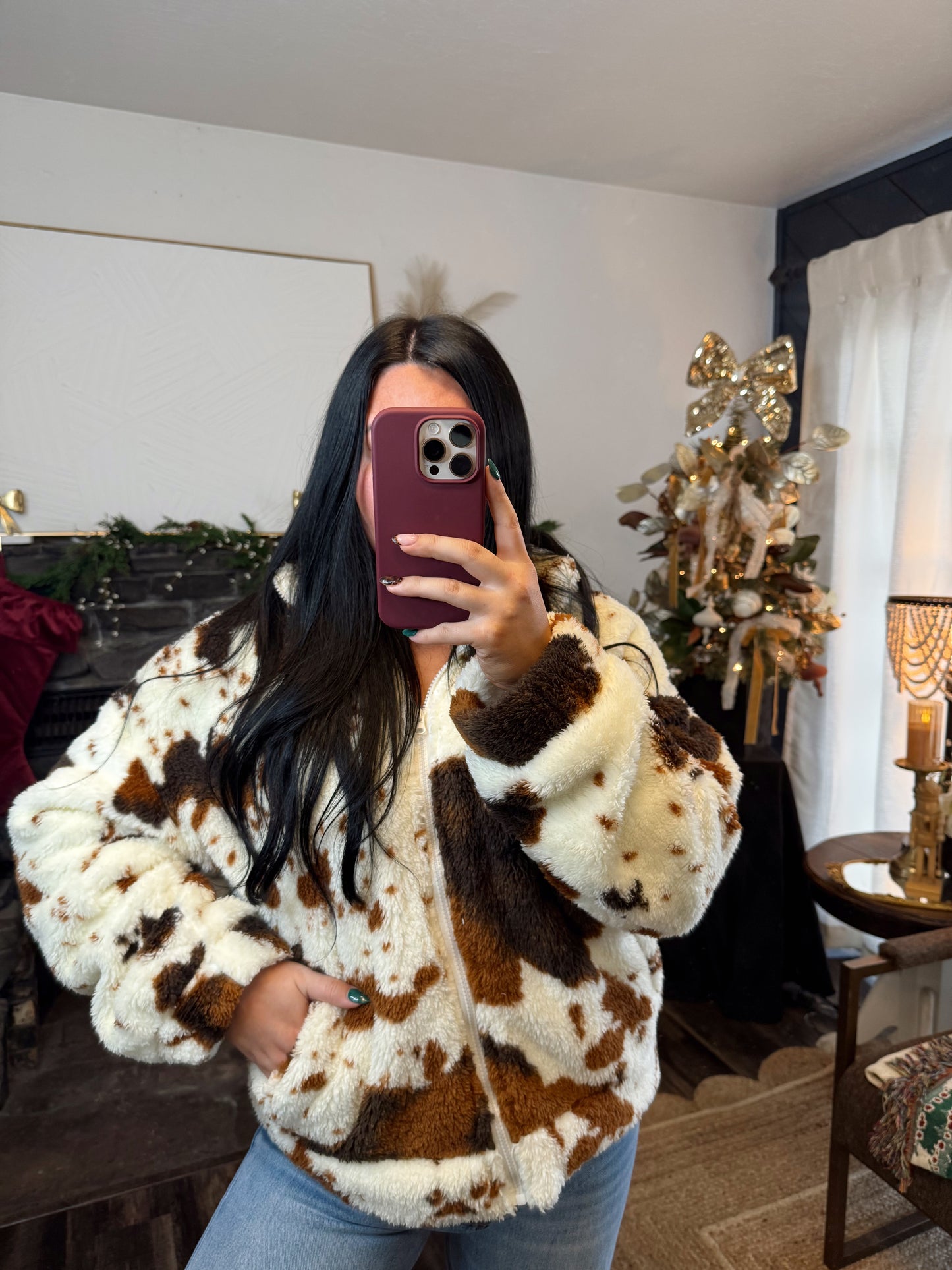 Animal Print Sherpa Jacket