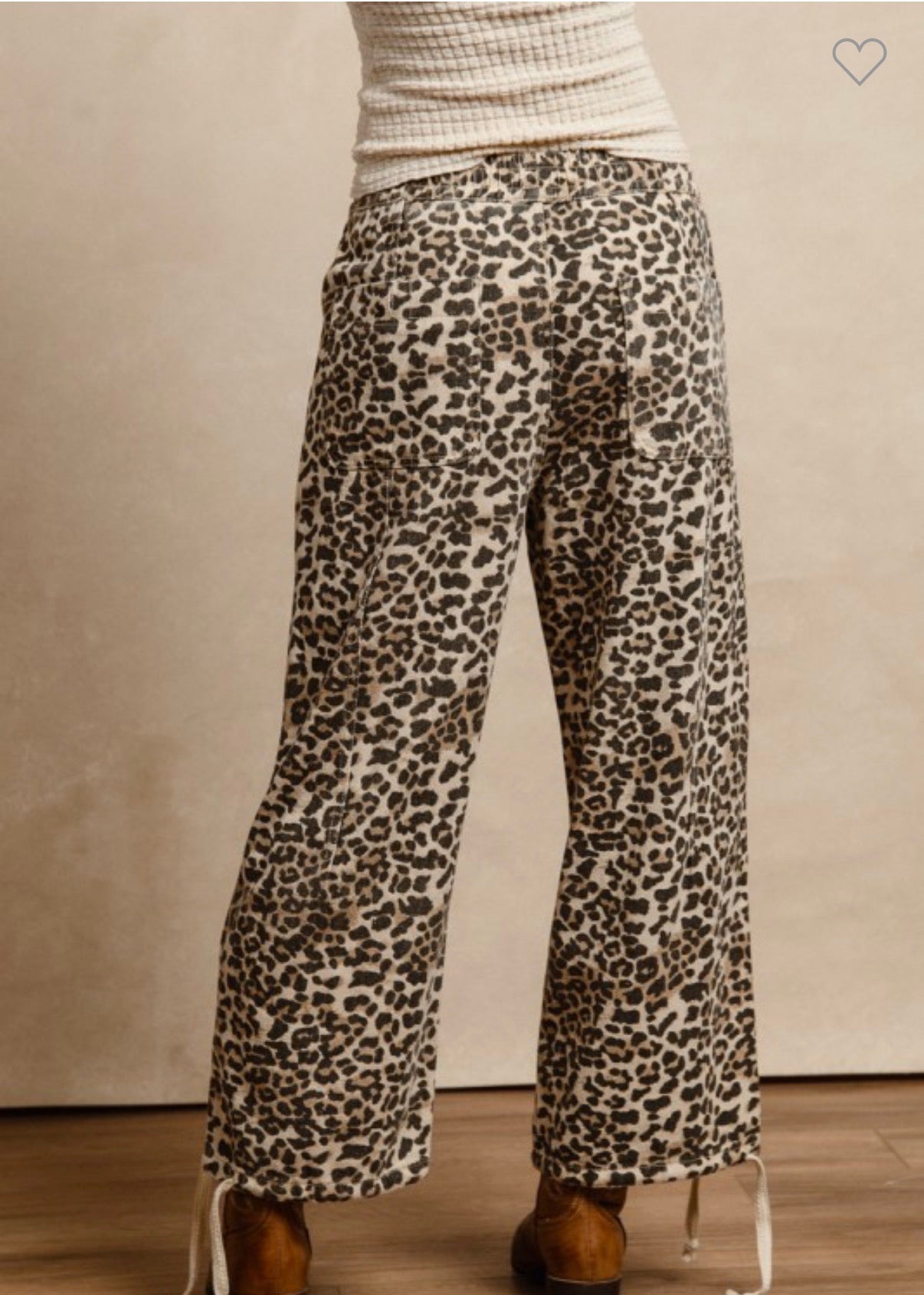 Leopard Print Drawstring Pants
