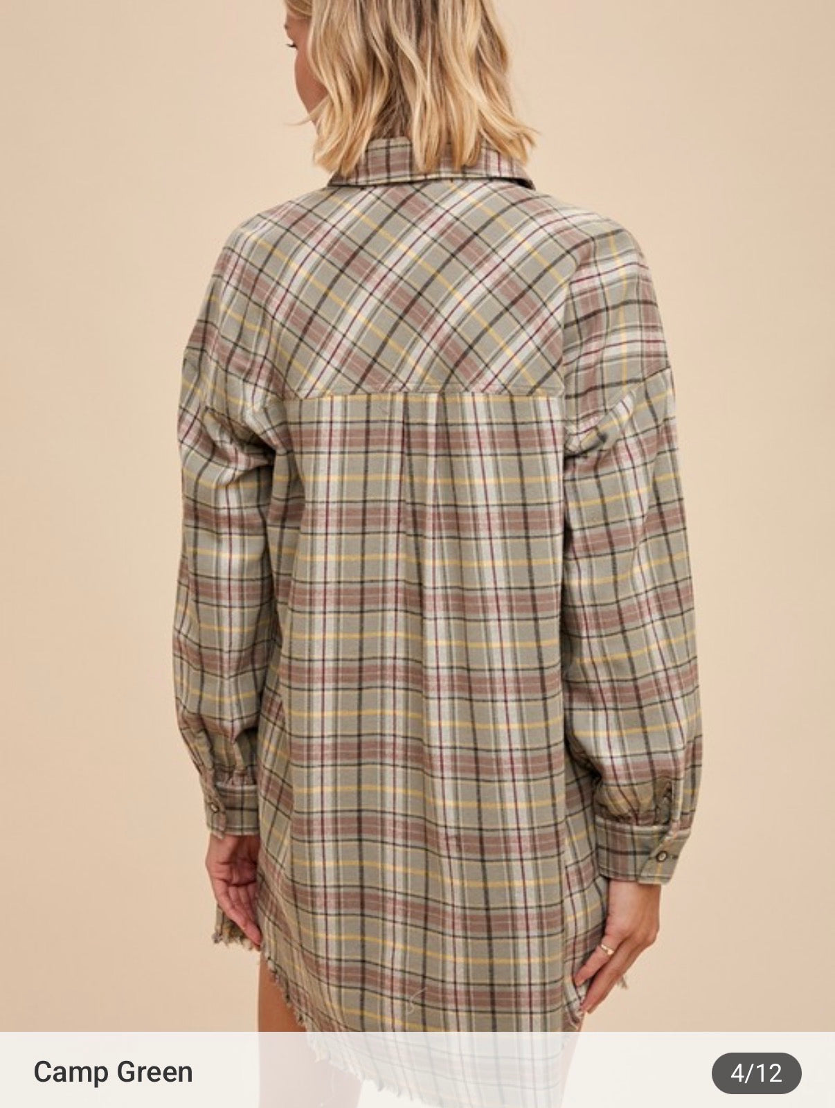 Button Up Plaid Shirt Dress