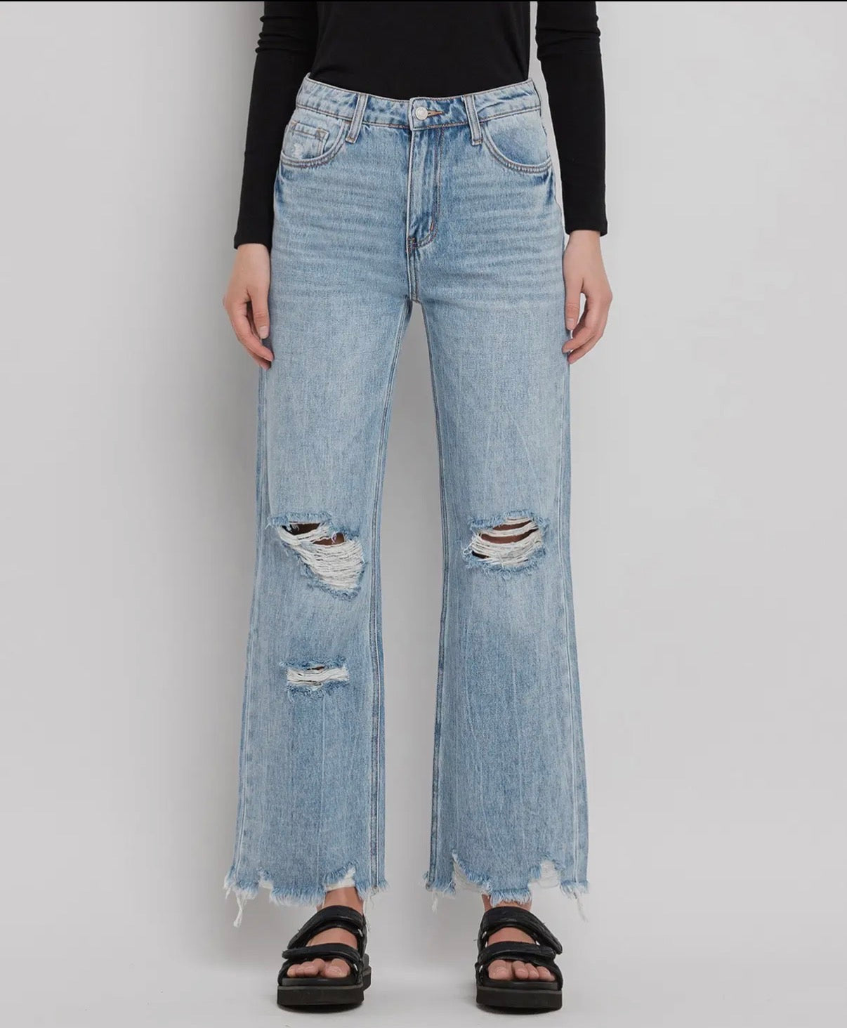 90's Vintage Super High Rise Flare Jeans
