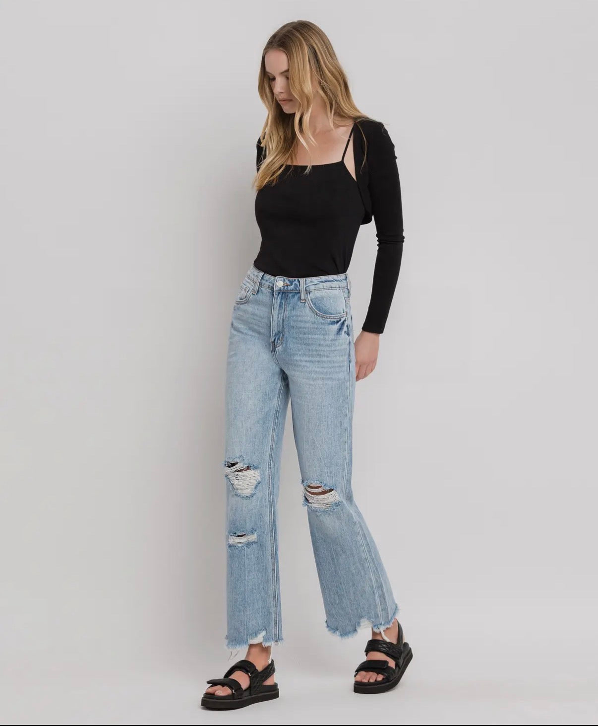 90's Vintage Super High Rise Flare Jeans