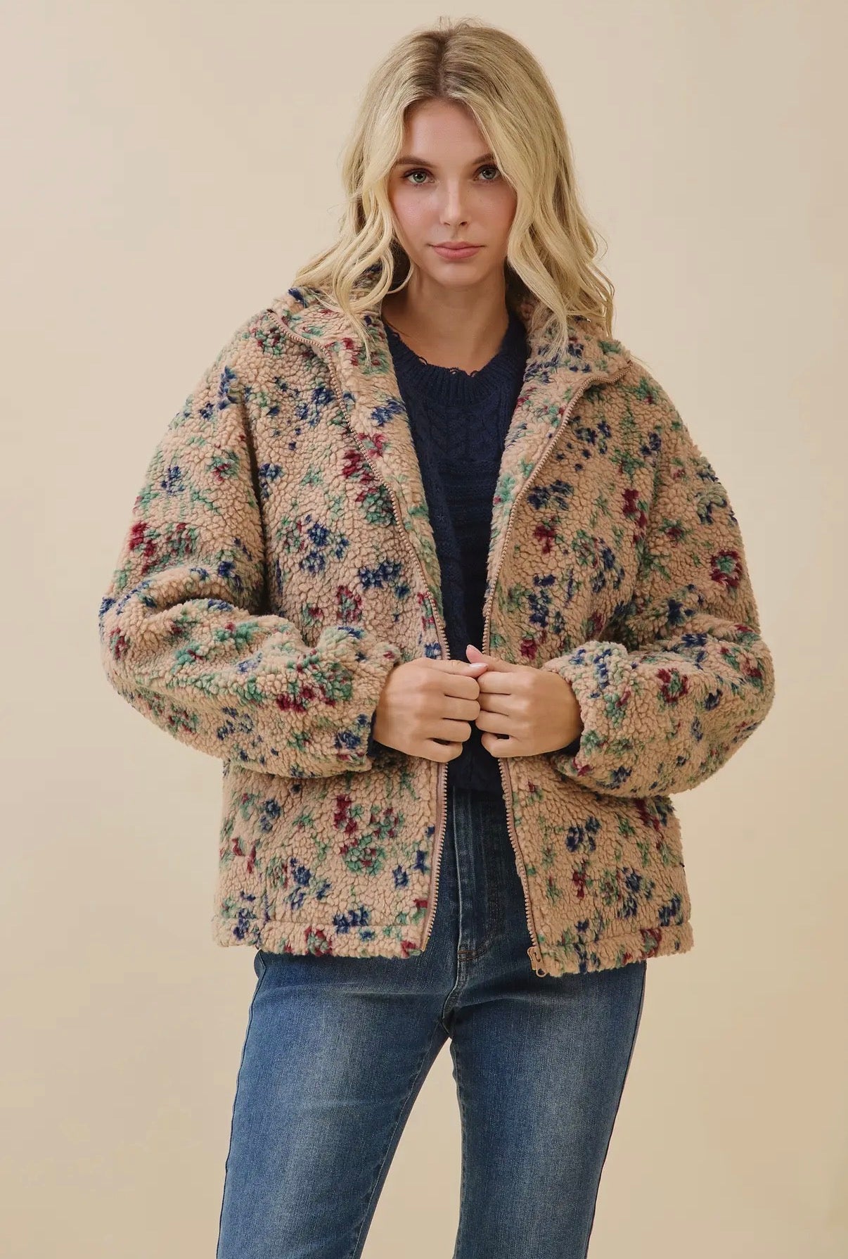 Vintage Floral Teddy Jacket