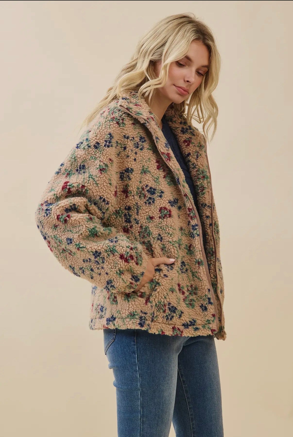 Vintage Floral Teddy Jacket