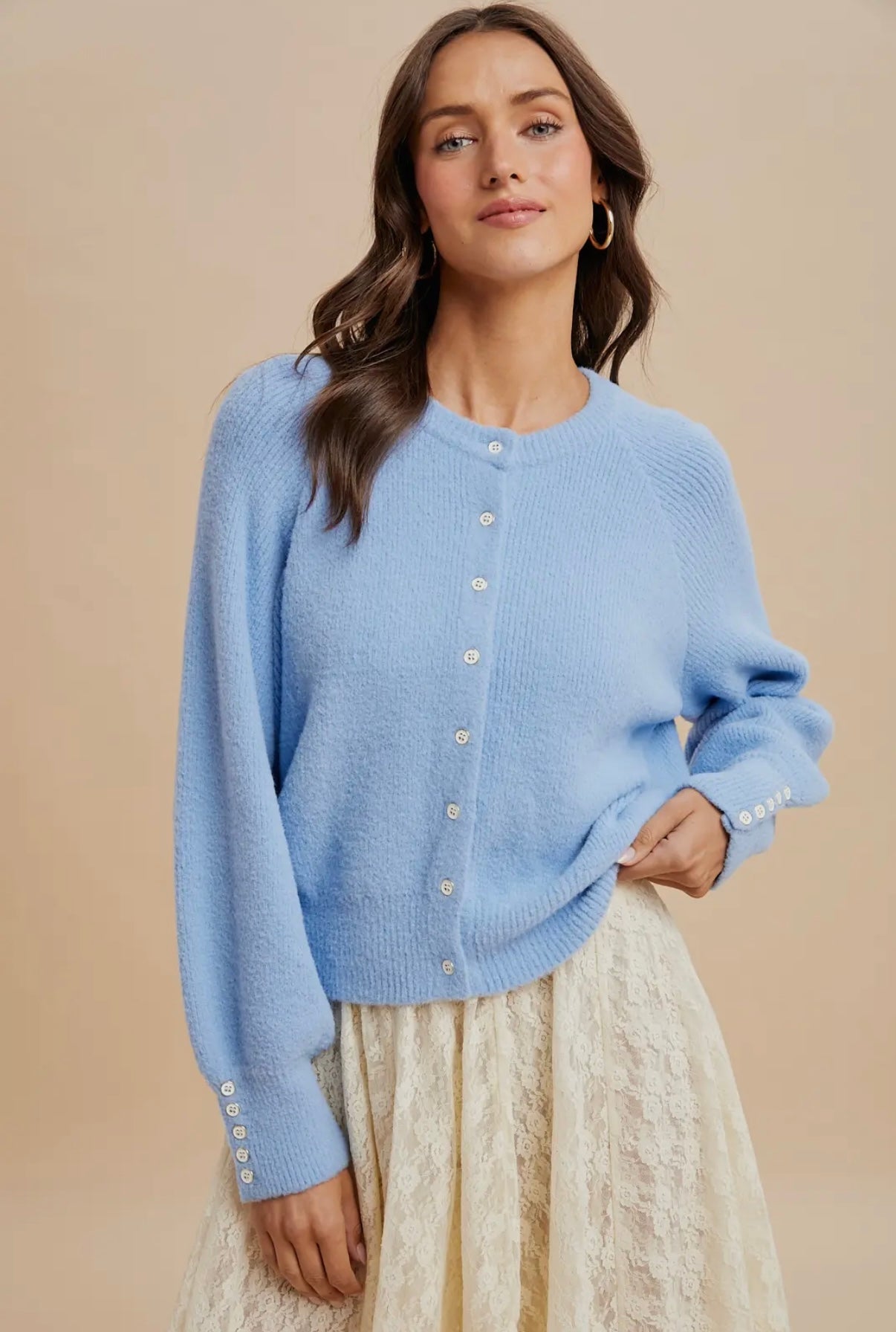 Icy Blue Button Up Cardigan