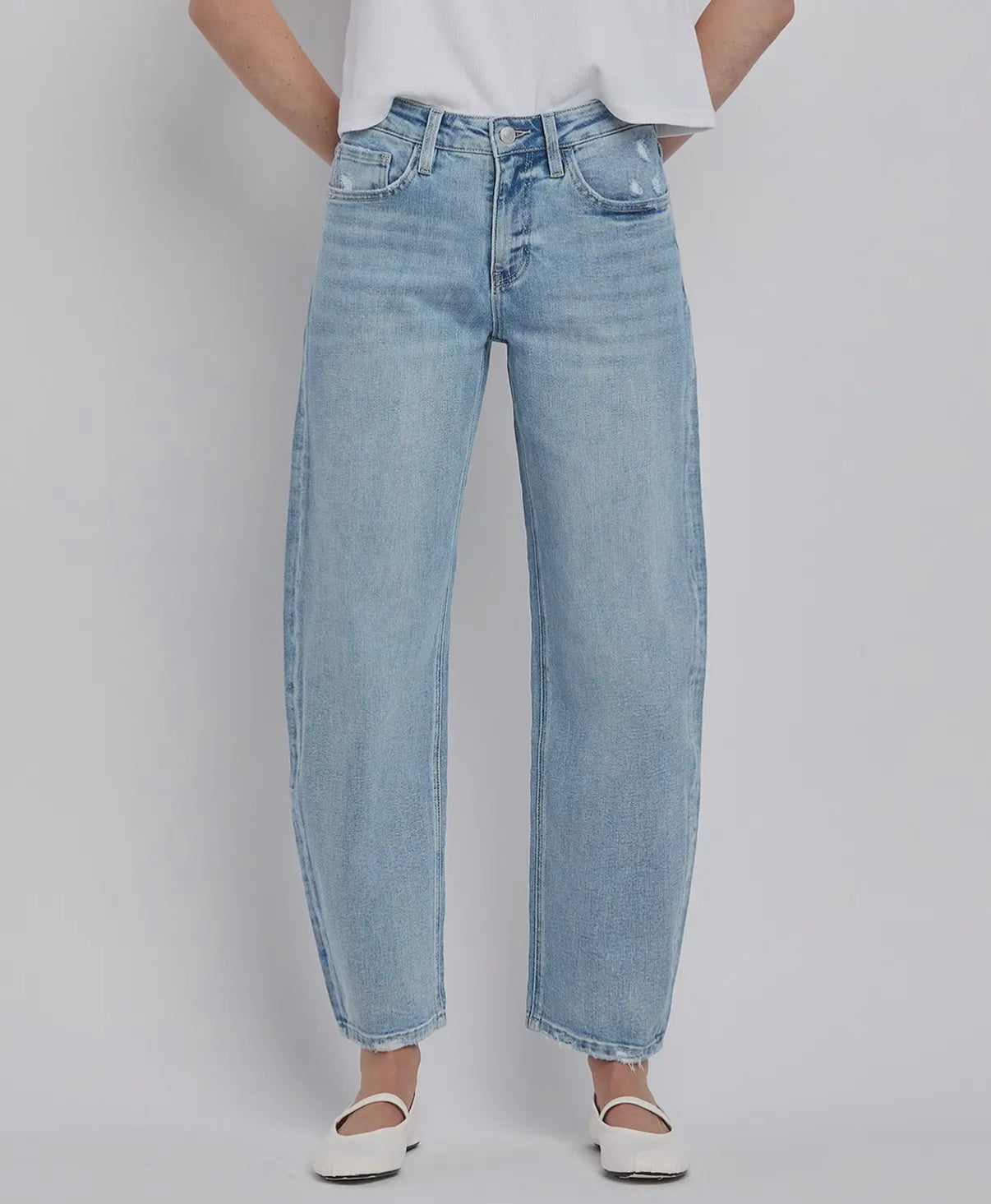 Vervet High Rise Light Wash Barrel Leg Jeans