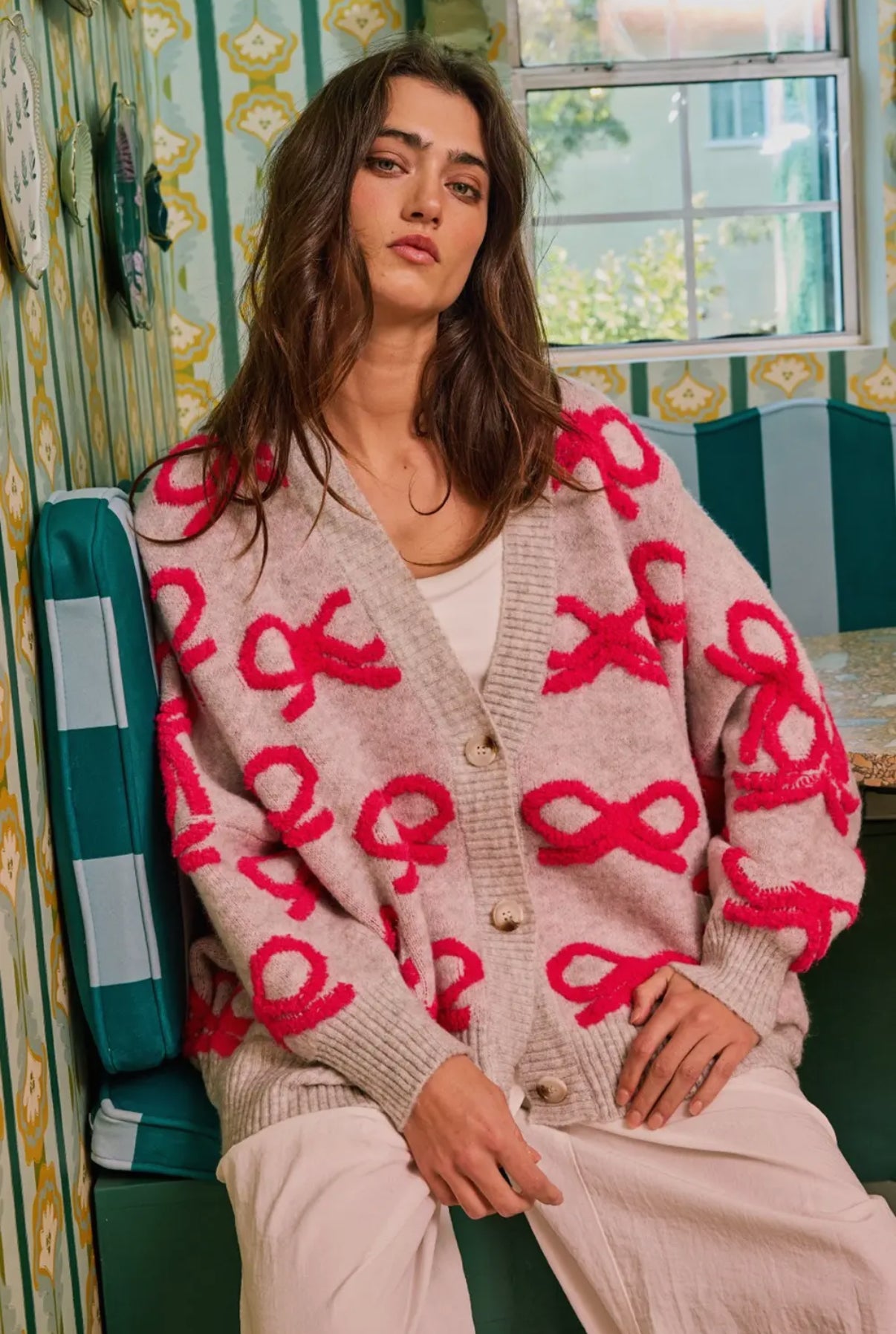 Oversized Ribbon Cardigan