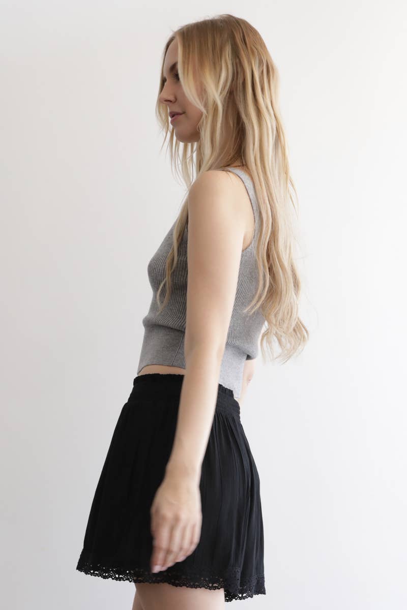 ASIS CROCHET TRIM SHORTS