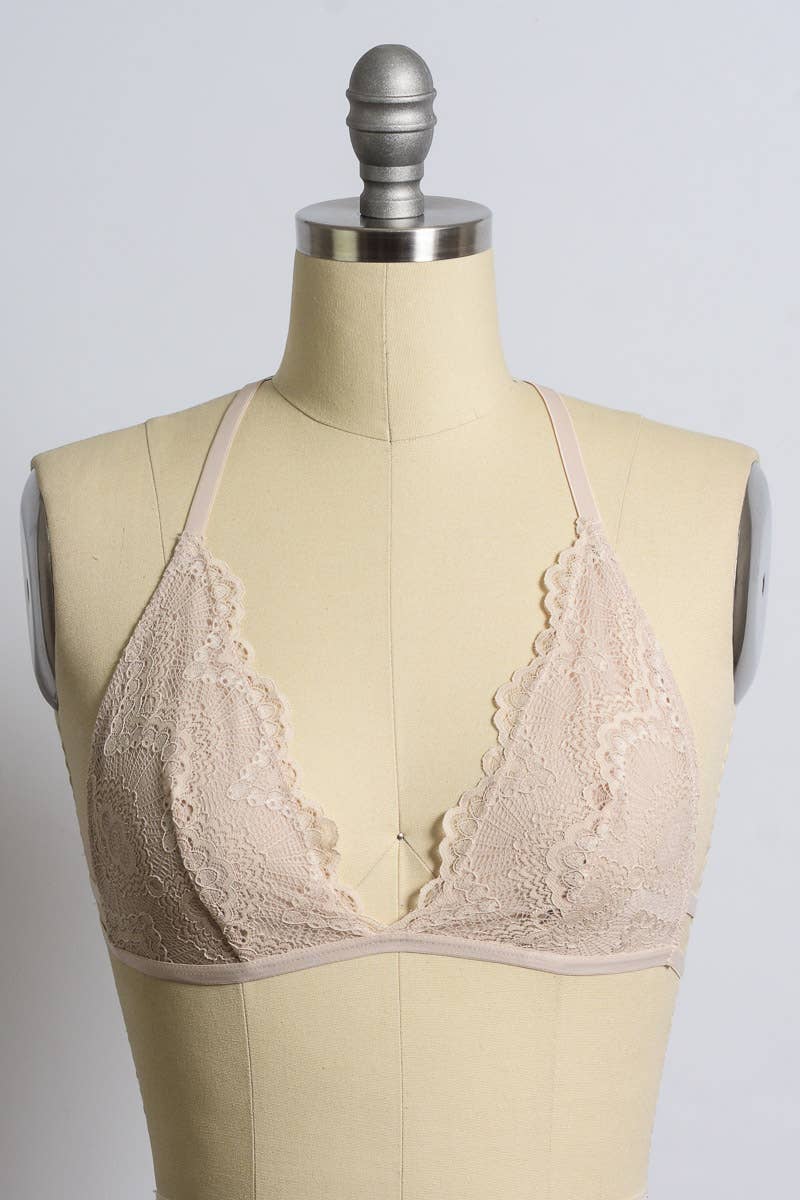 Flirty Triangle Lace Bralette – Y-Back Chic △