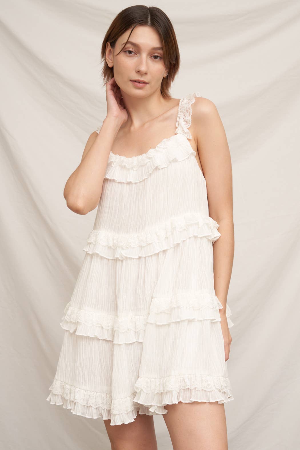 Sleeveless Ruffle Tiered Mini Dress