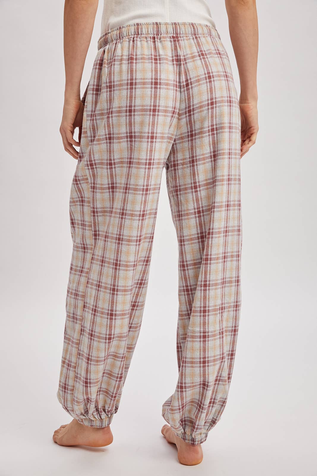 PLAID DRAWSTRING LOUNGE PANTS