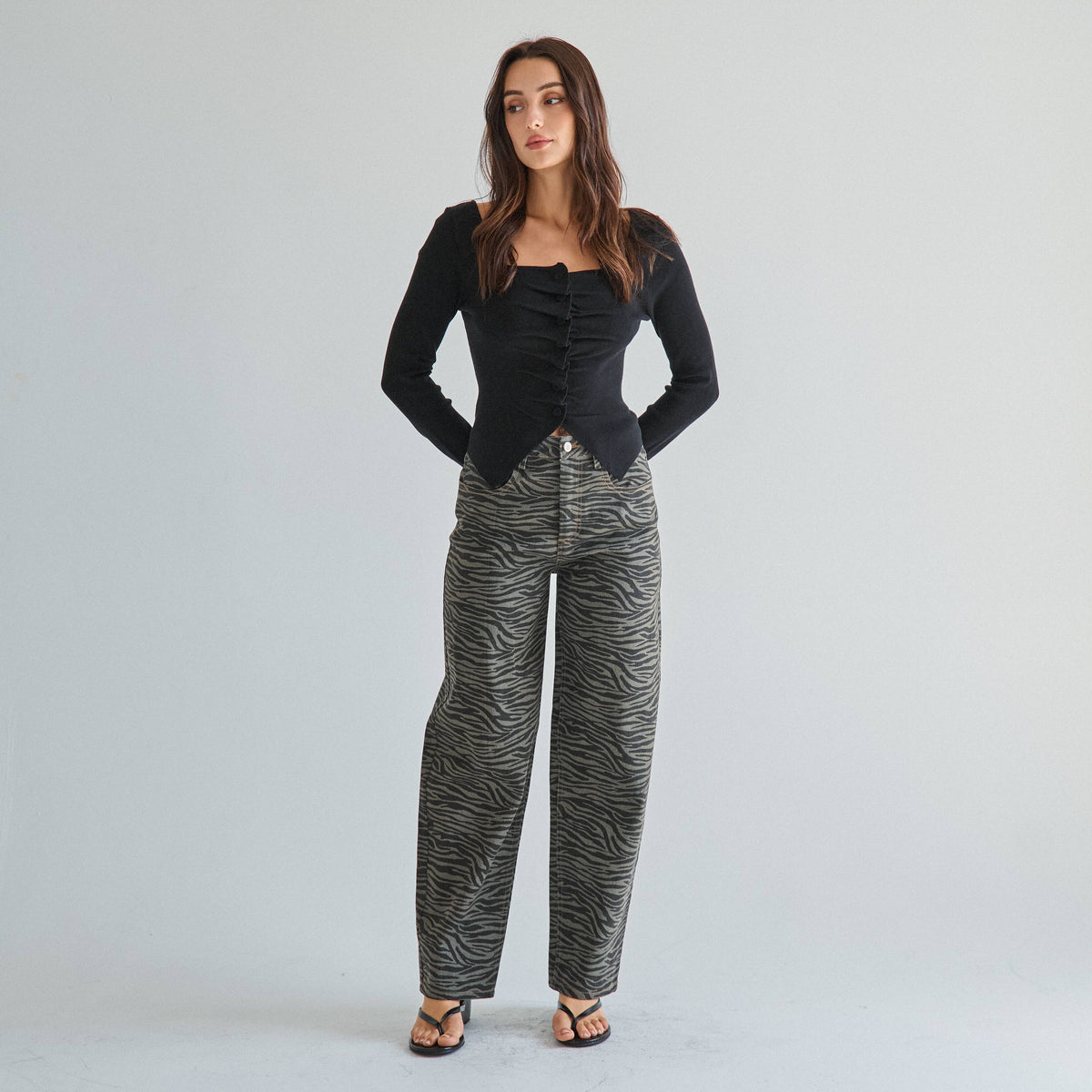 Zannie Zebra Straight Barrel pants