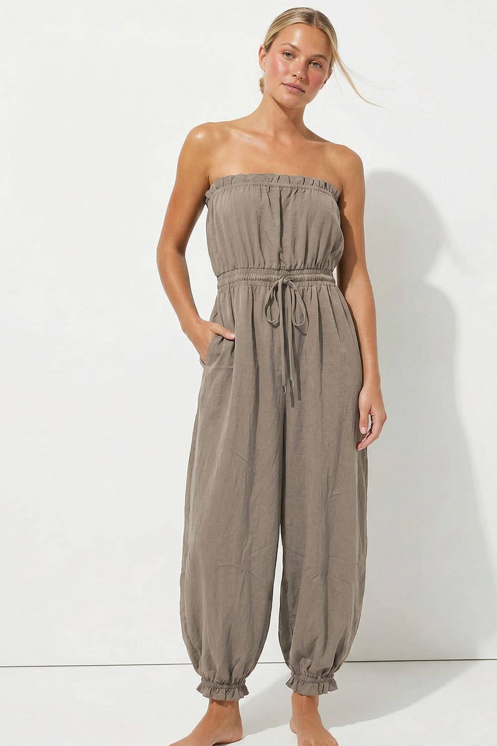 Strapless Balloon Leg Jumpsuit