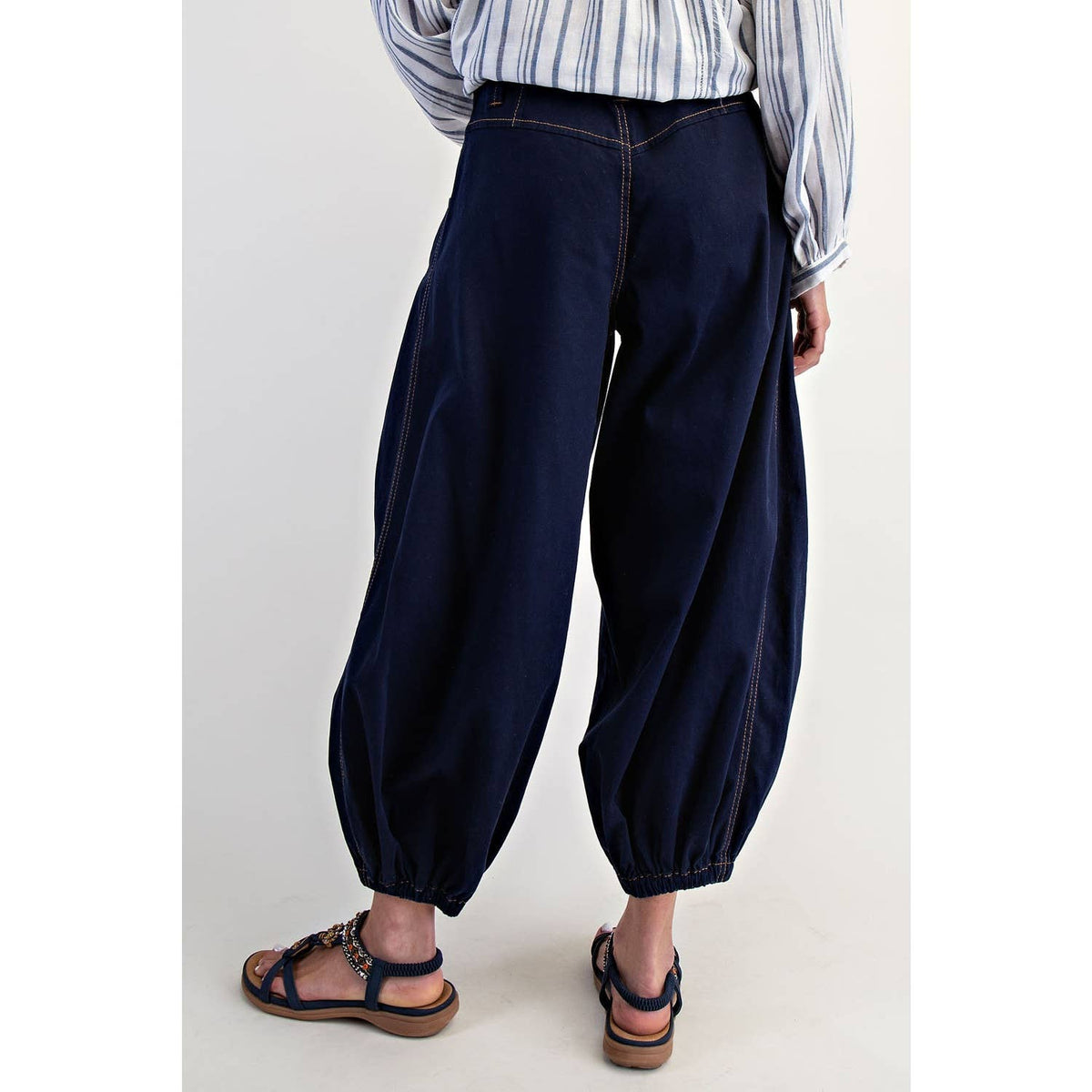 Dark Wash Balloon Pants