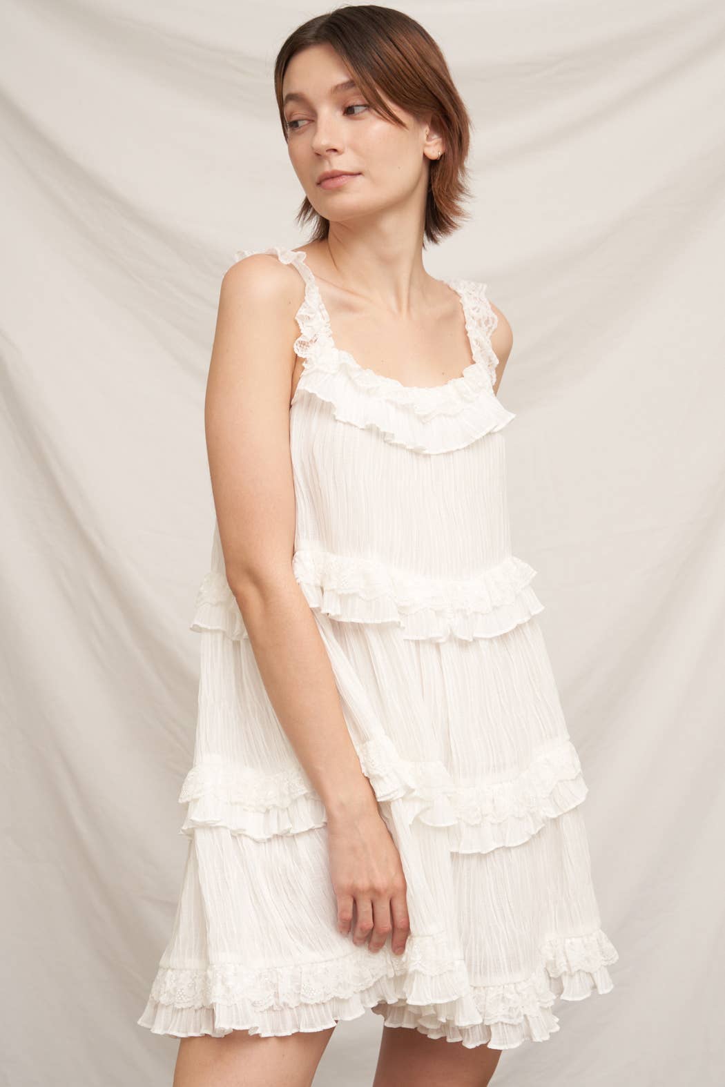 Sleeveless Ruffle Tiered Mini Dress