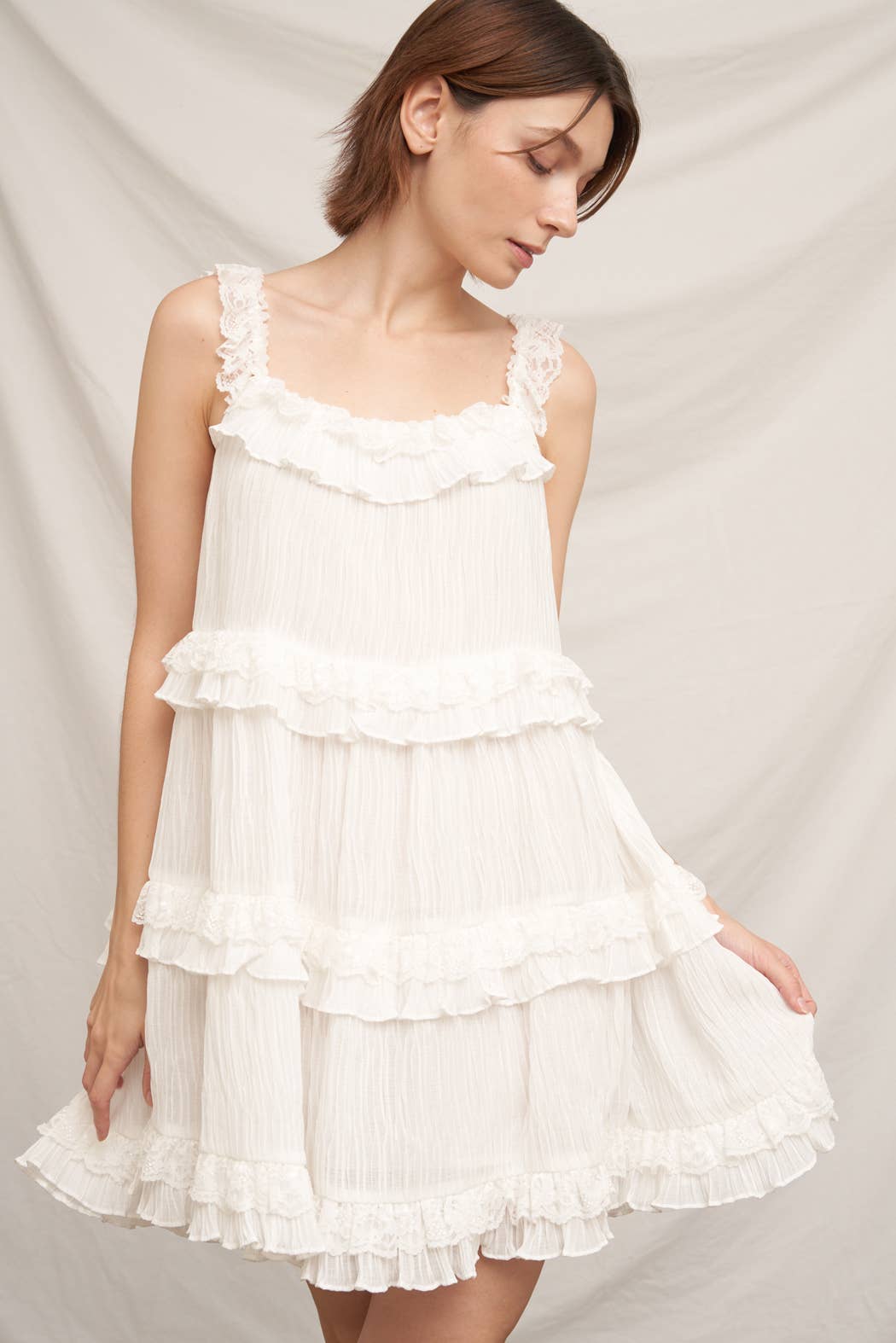 Sleeveless Ruffle Tiered Mini Dress