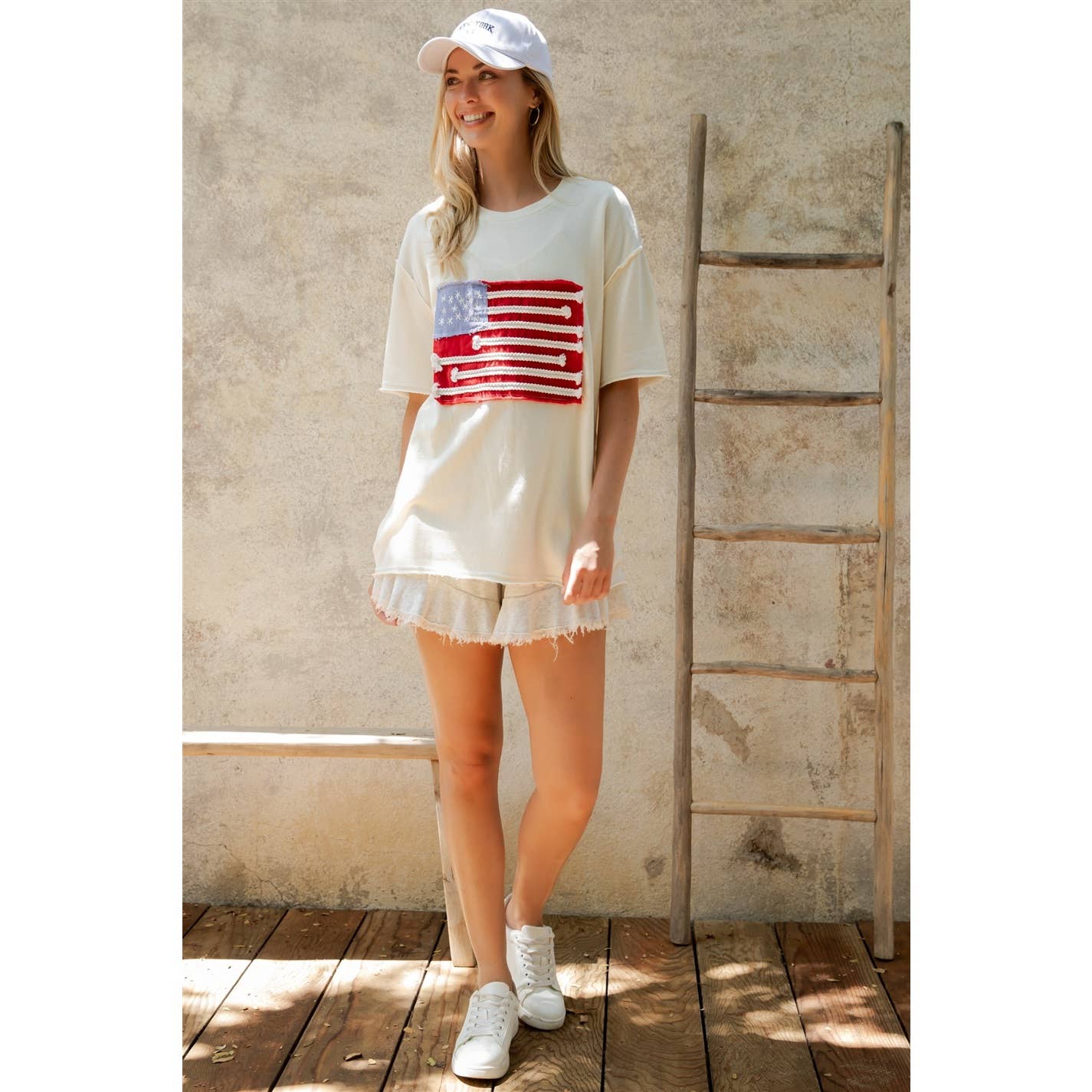 AMERICAN FLAG MINERAL WASH TOP