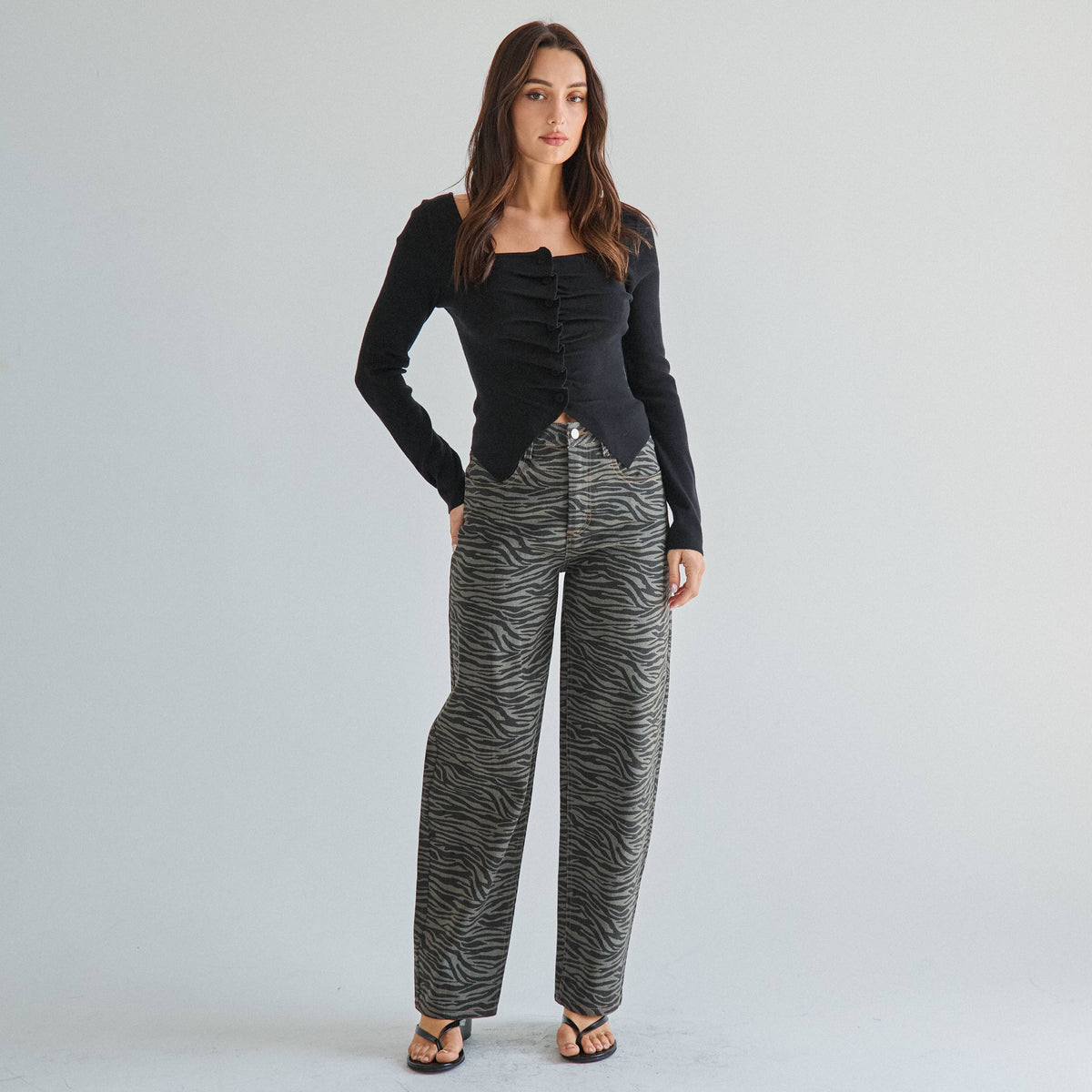 Zannie Zebra Straight Barrel pants