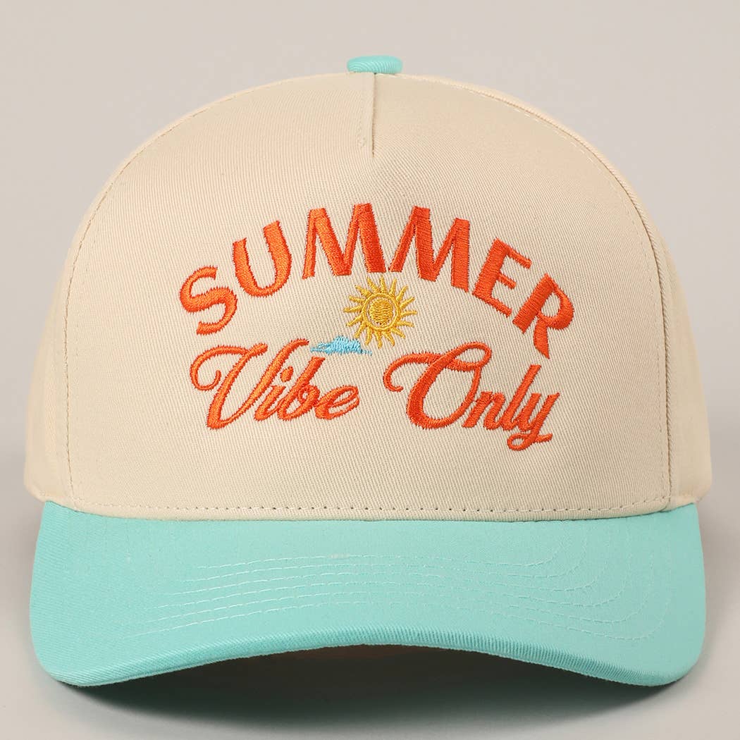 Summer Vibe Only Embroidered Two-Tone Trucker Hat