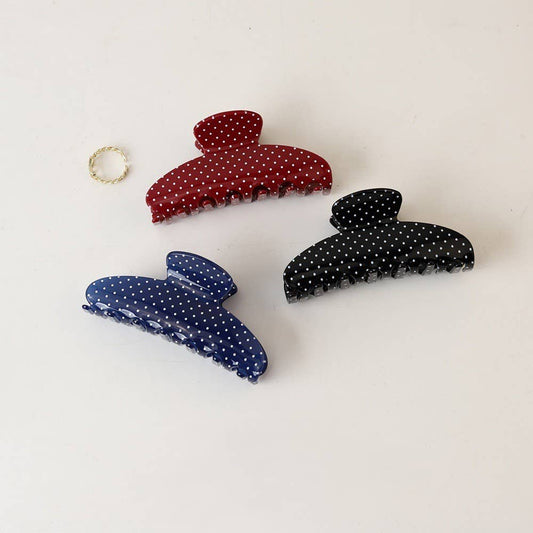Stylish Polka Dot Half-Moon Arc Hair Claw