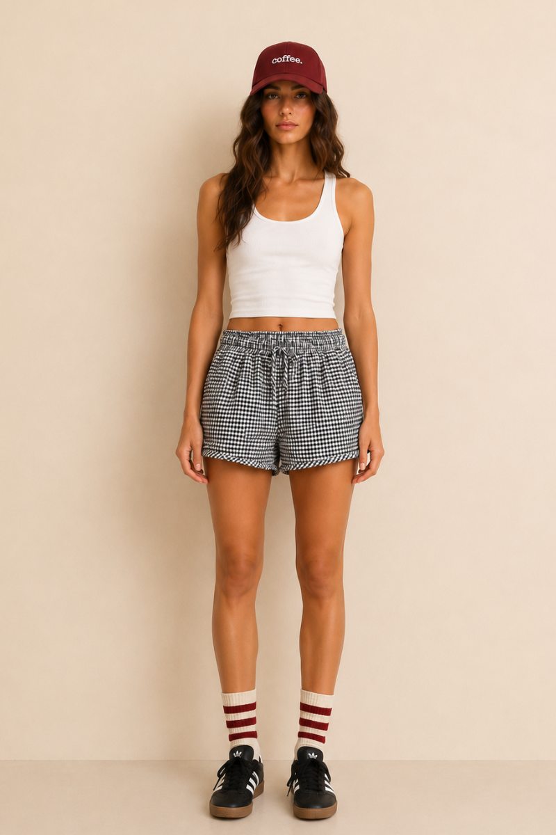 GINGHAM LOUNGE SHORTS
