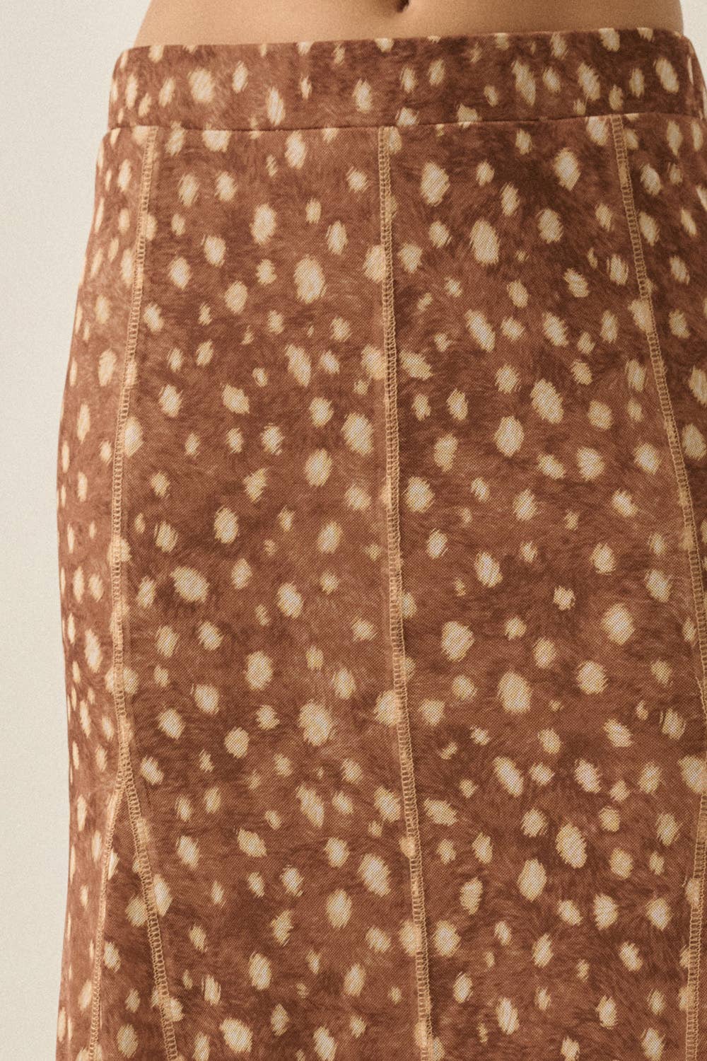 Fawn Polka Dot Mesh Maxi Skirt