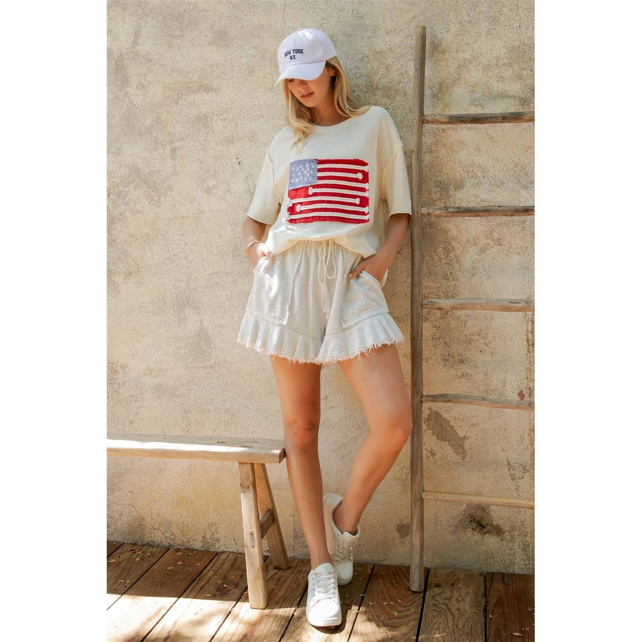 AMERICAN FLAG MINERAL WASH TOP