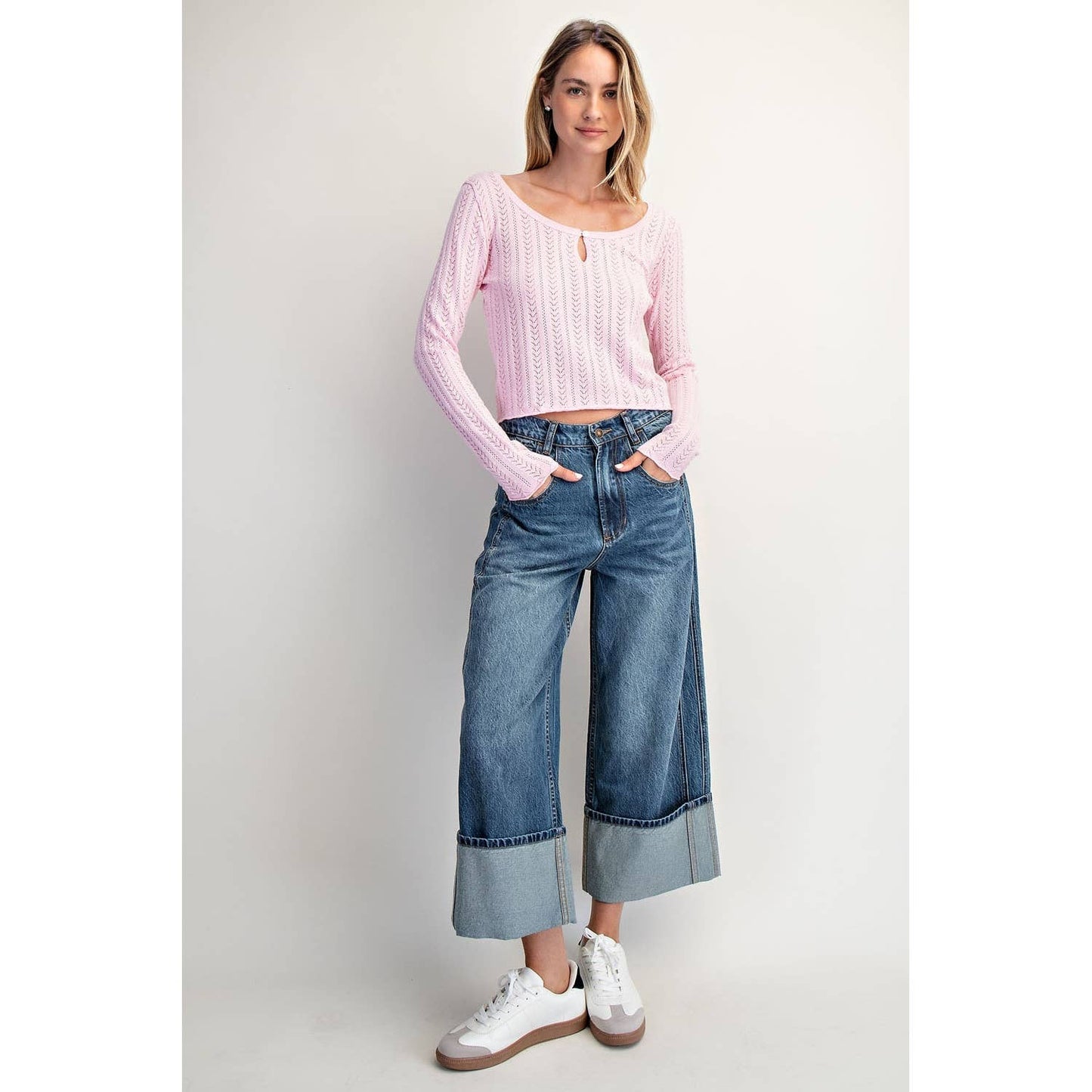 FINAL COUNTDOWN CUFFED LOW-RISE JEANS