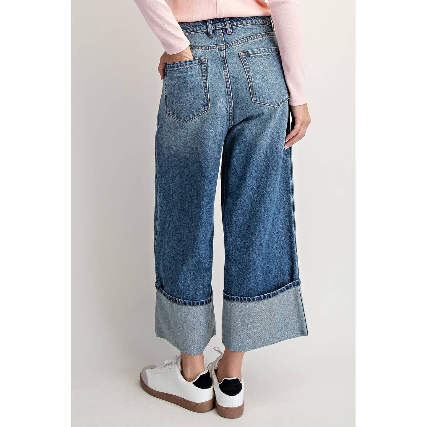 FINAL COUNTDOWN CUFFED LOW-RISE JEANS