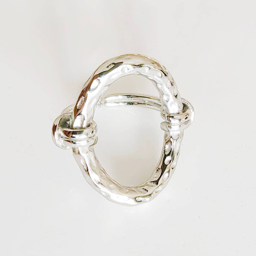Siena Hammered Oval Ring | Stainless Steel & Non-Tarnish